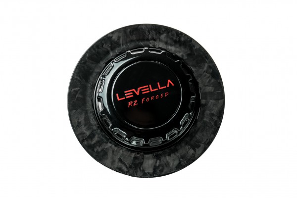 Levella RZ Centerlock Deckel Set | Schwarz mit Forged Carbon Ring