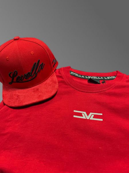 LEVELLA T-shirt Red Forged Oversize & Snapback Red Paket | Winterschlussverkauf